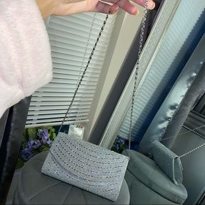 silver rhinestone clutch